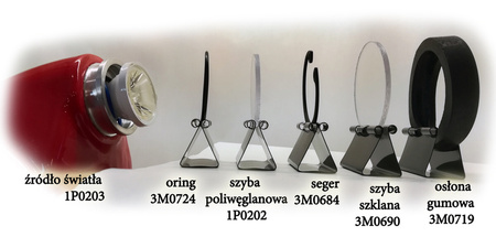 Glass for helmet RES-3 LED lamp