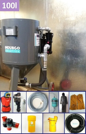 COMPLETE remote controlled sand blasting package 100L